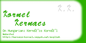 kornel kernacs business card